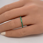 Load image into Gallery viewer, Green Emerald Eternity Band
