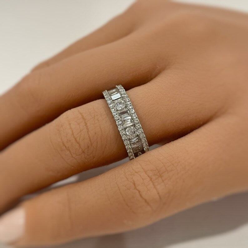 Baguette Simulated Diamond Band