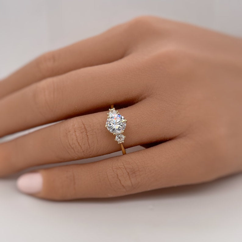 1.50ct 14k Gold 3 Stone Engagement Ring