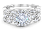 Load image into Gallery viewer, 3 Ring Set 1.00ct Round Halo Engagement Ring Set
