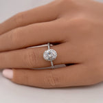 Load image into Gallery viewer, 1.25ct Oval Hidden Halo Engagement Ring
