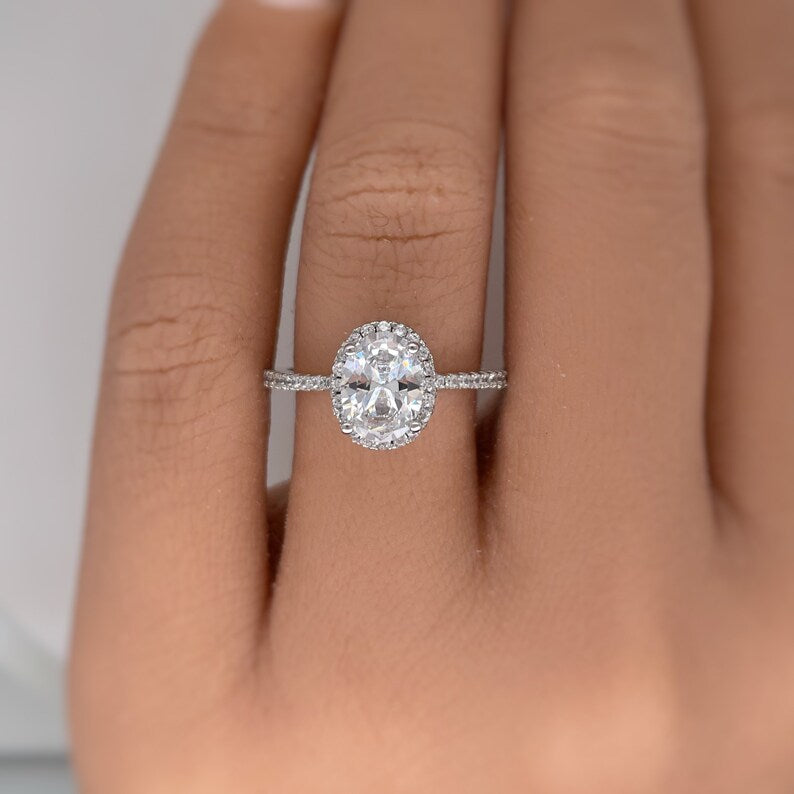 1.25ct Oval Hidden Halo Engagement Ring