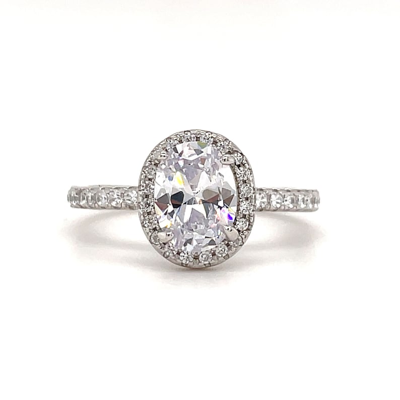 1.00ct  Oval Moissanite Engagement Ring