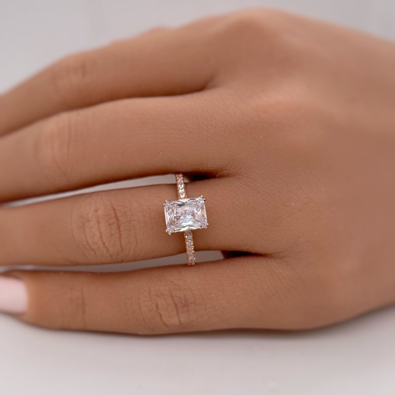 1.50ct Radiant Moissanite Engagement Ring