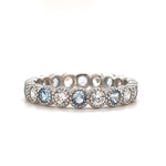 Load image into Gallery viewer, Aquamarine and Diamond Bezel Eternity Band
