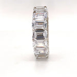 Load image into Gallery viewer, Large Emerald Diamond Eternity Band
