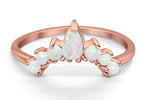 Load image into Gallery viewer, 14k Curved Opal Band, Fitted Opal Ring
