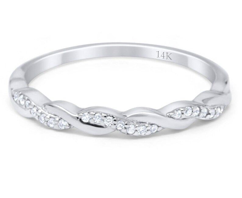 14k Infinity Moissanite Band