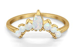 Load image into Gallery viewer, 14k Curved Opal Band, Fitted Opal Ring
