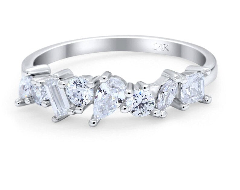 14k Assorted Moissanite Band