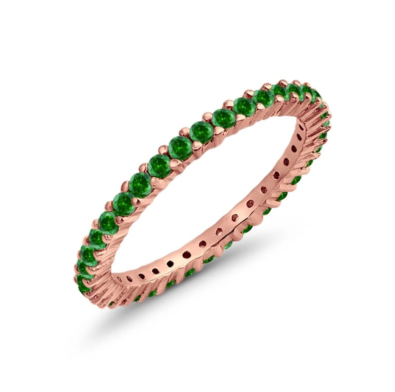 Green Emerald Eternity Band