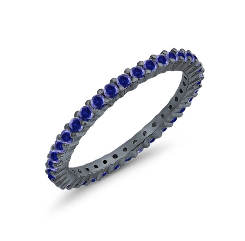 Blue Sapphire Eternity Band