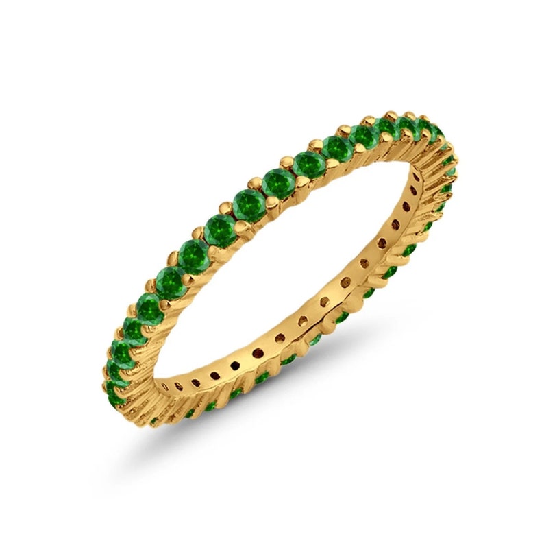 Green Emerald Eternity Band