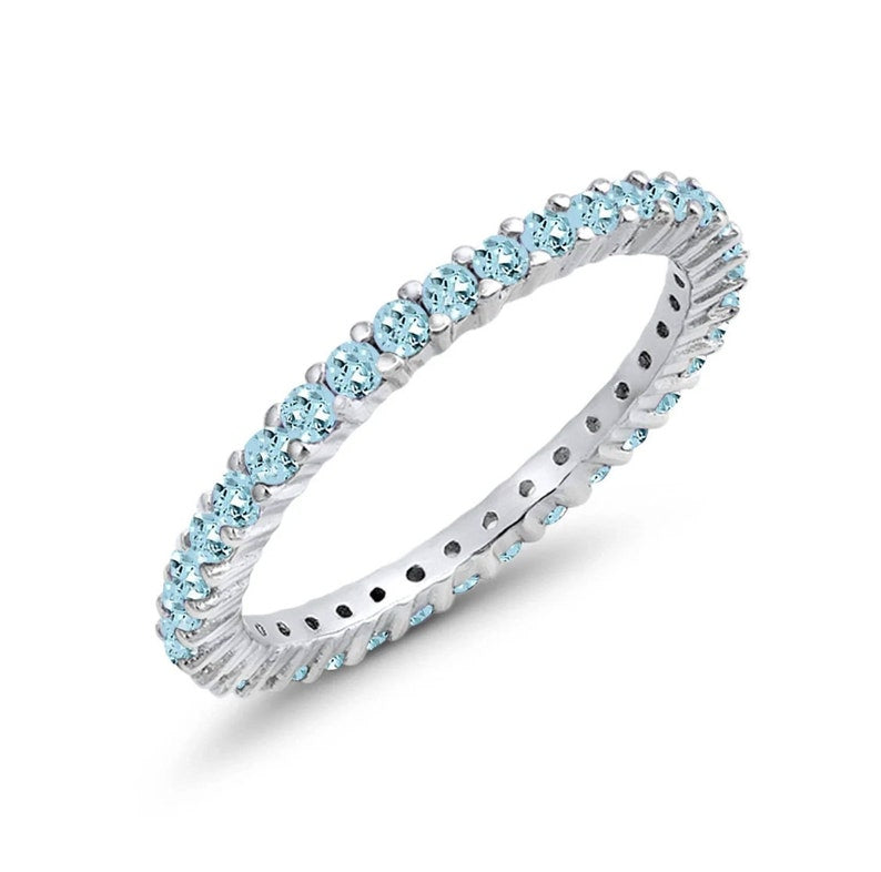 Aquamarine Eternity Band