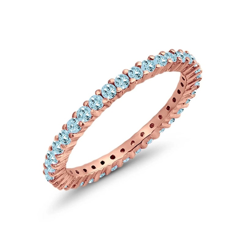 Aquamarine Eternity Band