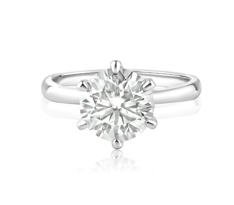 3.00ct Round Moissanite Solitaire Ring