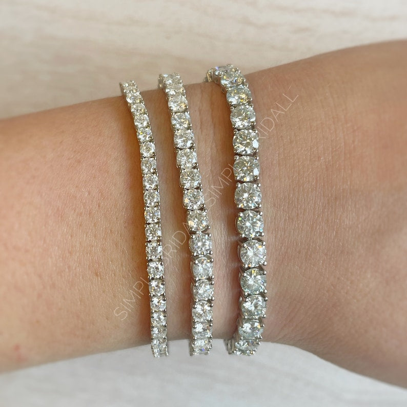 Genuine Moissanite Tennis Bracelet