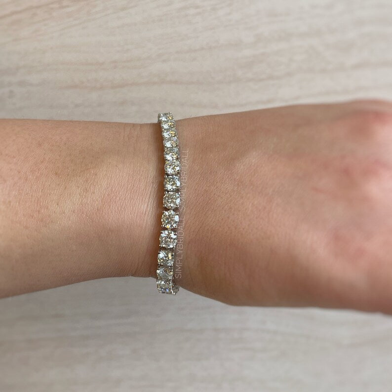 Genuine Moissanite Tennis Bracelet